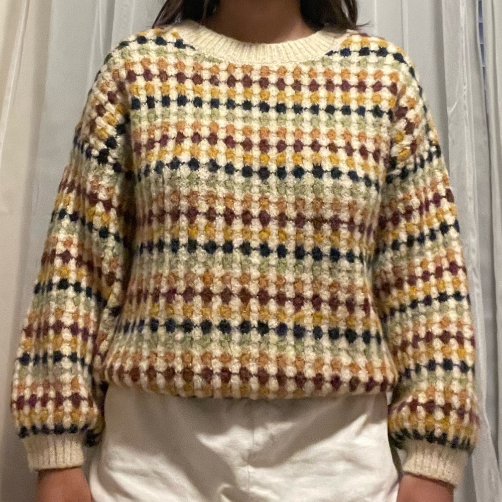 Blu Pepper Chunky Colorful Fall Sweater - Size M